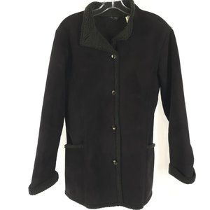 Size Medium LL Bean Faux Suede Sherpa Lined Coat